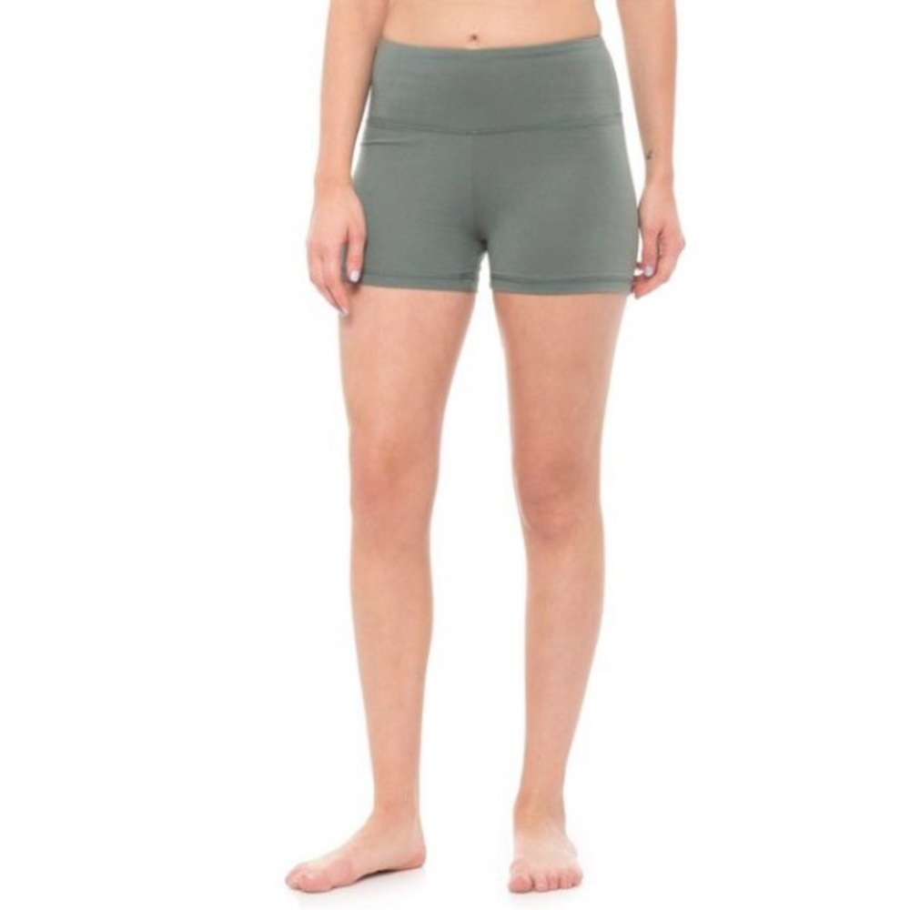 Balance Collection Green High Waist Solid Hottie Shorts, Size Small